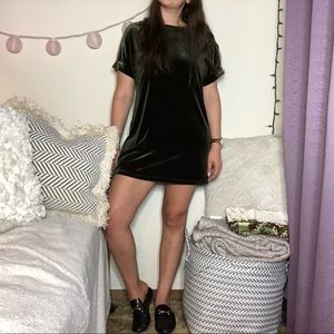 Uo green velvet dress